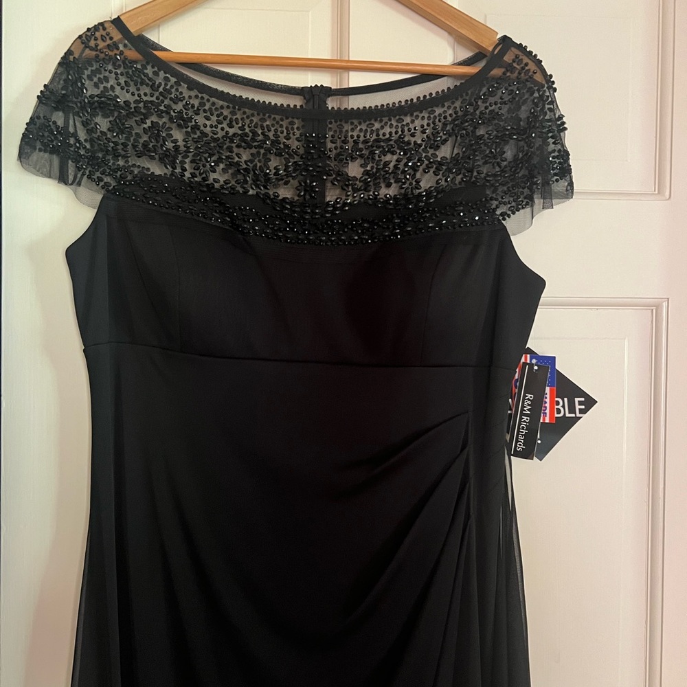 R&M Richards Black Beaded Evening Dress - Picture 3 of 9